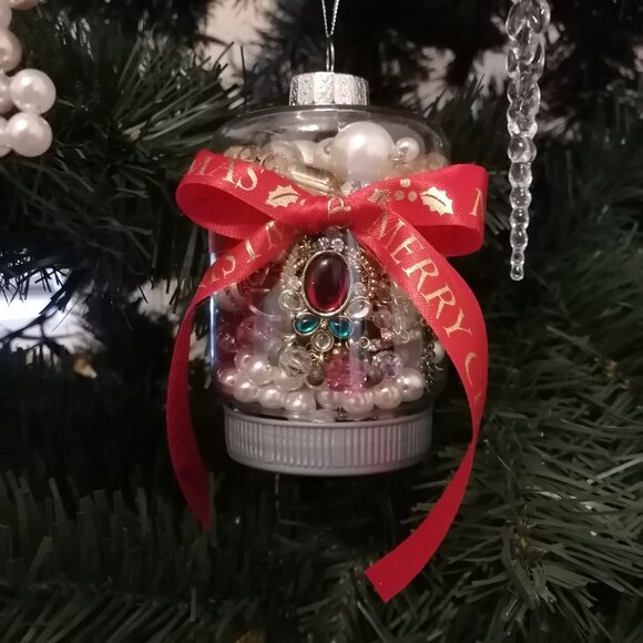 Handmade Other - Holiday Sparkle Mini Jewelry Jar Christmas Ornament